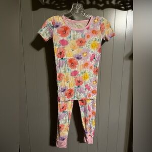Little Sleepies watercolor meadow girls pajama set